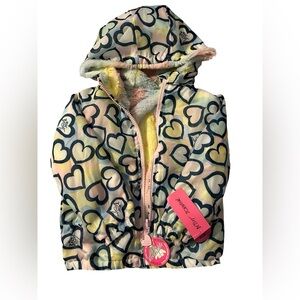 Betsey Johnson Reversible Girls Hooded Jacket NWT